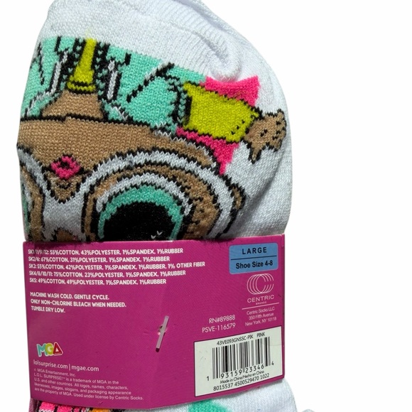 LOL SURPRISE NO SHOW SOCKS 12 Pairs Youth Girls Size Large 4-8 - Picture 4 of 8